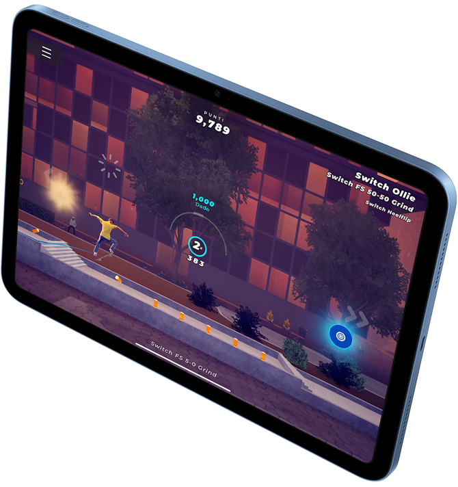 Una scena del gioco Skate City game su iPad.