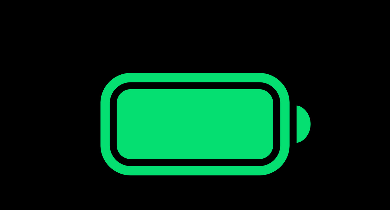 Icône de batterie, entièrement chargée
