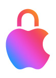 Logo Apple có hình dạng khóa, cơ chế khóa ở trạng thái khóa để làm nổi bật tính năng bảo vệ quyền riêng tư