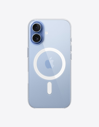 iPhone 17, stražnja strana, prozirna MagSafe maska, sustav kamera Fusion u gornjem lijevom kutu