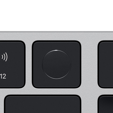 Close-up van Touch ID op Magic Keyboard